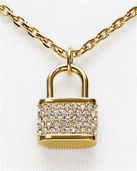 michael kors lock necklace